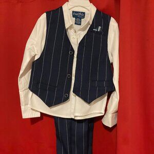 Boys Free Style 3 pc set Navy pinstripe 4T